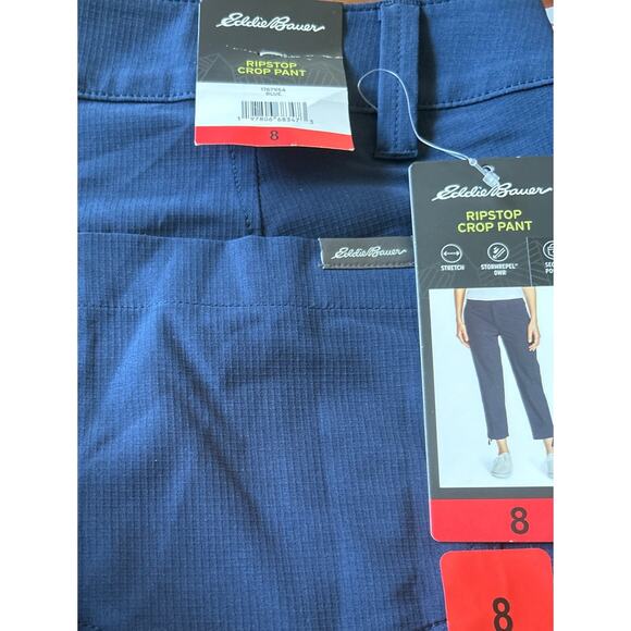 Eddie Bauer Womens Blue Ripstop Crop Pant 8 - Picture 4 of 4